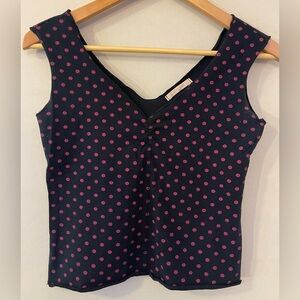 Forever 21 💘 Black with Pink Polkadots Tank (M)